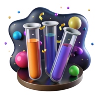 stunning abstract Test Tubes with Colorful Liquids Transparent Background professional png