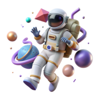 impressive rustic Astronaut Floating Weightless Transparent Background png