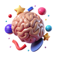 elegant artistic Rotating Brain Animation Sequence Isolated Element authentic png