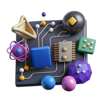 stunning rustic Quantum Computing Algorithm Diagram Isolated high quality png