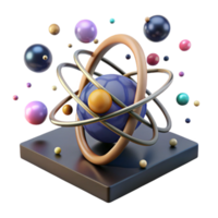 dramatic classic Atomic Nucleus Structure 3d Model Transparent Background high quality png