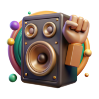 elegant rustic Speaker with Raised Fist Cutout with Backlighting authentic png