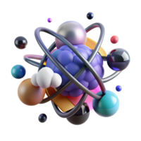 serene artistic Atom Nucleus and Electron Cloud Transparent Element authentic png