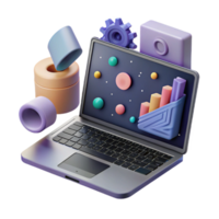 impressive modern Modern Laptop with Ai Software Interface Transparent Background original png