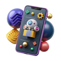 magnificent minimalist Smartphone with Ai Assistant Interface Cutout high quality png