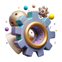 dramatic artistic Nano Gear System Complex Mechanism Transparent high quality png