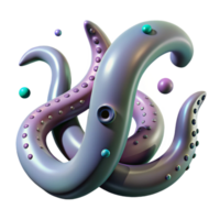 serene contemporary Giant Squid Tentacle Isolated with Gradient Shading detailed png