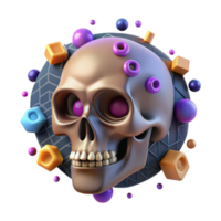 serene abstract Binary Code Forming a Skull Isolated Element high resolution png