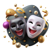 extraordinary vintage Theater Masks with Dramatic Expressions Transparent original png
