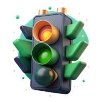 elegant artistic Traffic Light Signaling Choices Green Transparent Background premium png