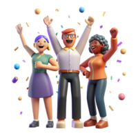 serene vintage Group of People Cheering Isolated Transparent Background png