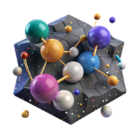 dramatic classic Molecular Structure with Color Coded Atoms Isolated high resolution png