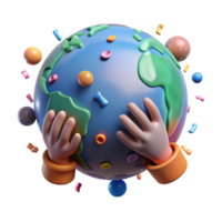 extraordinary contemporary Globe with Helping Hands Isolated Transparent Background genuine png