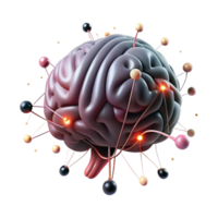 stunning classic Brain with Glowing Connections Isolated Element authentic png