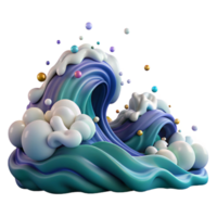 impressive traditional Ocean Waves Cresting Transparent Background with Foam genuine png