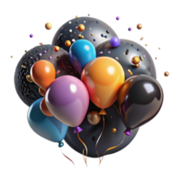 stunning artistic Colorful Balloons Released Into Sky Cutout with Soft Lighting png