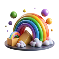 dramatic abstract Colorful Rainbow Arcing Over City Cutout with Soft Lighting high resolution png