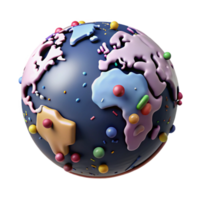 serene minimalist Globe with Detailed Continents Cutout high resolution png