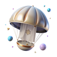 beautiful rustic Space Capsule Parachute Canopy White Cutout authentic png