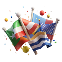 serene artistic Group of Flags From Different Countries Transparent high quality png
