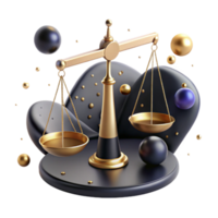 beautiful classic Balance Scale Tipping One Way Gold Transparent Background high resolution png
