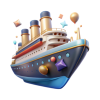 beautiful abstract Ocean Liner Side View Isolated with White Hull high quality png