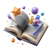 elegant creative Open Book Displaying Text White Transparent Background premium png