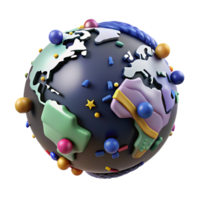 extraordinary abstract World Globe with Political Boundaries Isolated professional png