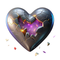 stunning creative Heart Shaped Crack with Light Shining Through Isolated premium png