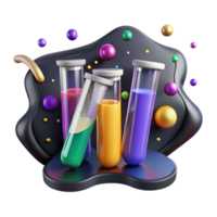 stunning artistic Test Tubes with Colorful Liquids Transparent Background authentic png