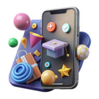 stunning modern Smartphone with Social Media Analytics Chart Isolated authentic png