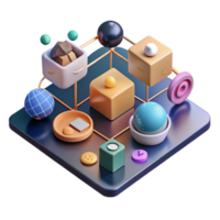 extraordinary rustic Isometric View of Social Media Network Diagram Isolated original png