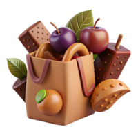 wonderful traditional Biodegradable Packaging for Fruits Brown Color Cutout authentic png