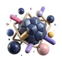 wonderful traditional Molecular Structure 3d Render with Shadows Cutout high quality png