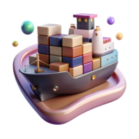 stunning rustic Cargo Ship Docked at Port Transparent Background professional png