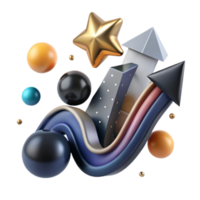elegant artistic Abstract Growth Symbol Upward Arrow Design Transparent Background authentic png