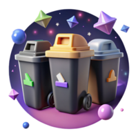 wonderful creative Recycling Bins with Labels Isolated Element high resolution png