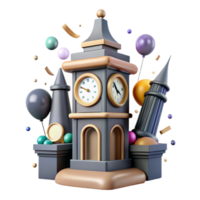 magnificent creative Train Station Clock Tower View Transparent Background high resolution png