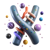 impressive rustic Chromosome Model 3d Render Transparent Background exclusive png