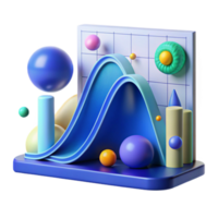 dramatic contemporary Probability Curve Graph Blue Transparent Background genuine png