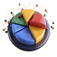 wonderful classic Pie Chart Illustrating Market Share Multicolored Isolated high resolution png