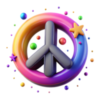 serene minimalist Colorful Peace Sign Cutout with Gradient Effect exclusive png