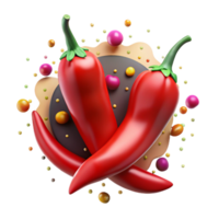 dramatic contemporary Spicy Chili Peppers with Vivid Red Color Transparent Background high resolution png
