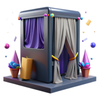 wonderful modern Voting Booth with Curtain Cutout Front View authentic png
