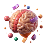 elegant rustic Rotating Brain Animation Sequence Isolated Element png