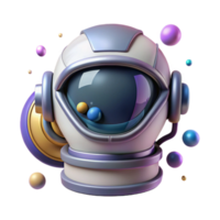 serene rustic Astronaut Helmet Front View Isolated on Transparent Background exclusive png