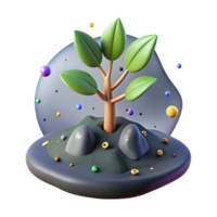 impressive artistic Tree Sapling in Soil Close Up Isolated on Transparent Background high quality png