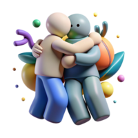 impressive abstract Abstract Figure Embracing Another Figure Isolated with Soft Lighting png