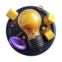 wonderful rustic Lightbulb Illuminating Dark Space Yellow Transparent Background detailed png