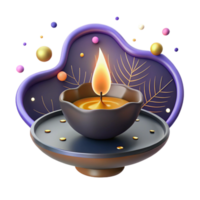 elegant rustic Diya Lamp with Intricate Designs Isolated high resolution png